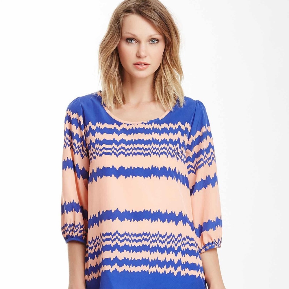 Peach Love Cream Striped Top